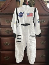 Aeromax Jr Astronaut Costume Suit Size 8-10 NASA Commander White Jumpsuit