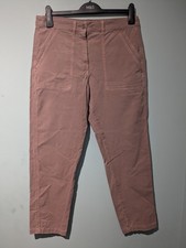 White Stuff Dusty Pink Linen Blend Double Pocket Casual Chino Trs, UK 12 Petite