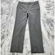 Charter Club Pants Women 12P PETITE Black White Slim It Up Mid Rise Straight Leg