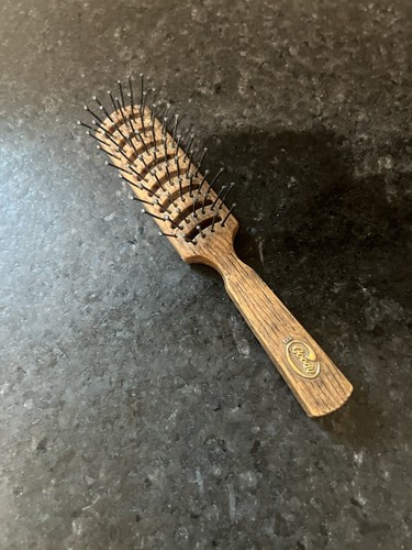 Spazzola per capelli Goody USA finto legno marrone ventilato punta a sfera vintage 8" - Foto 6 di 7