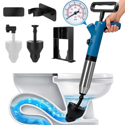 #ad Air Drain Blaster Pressure Pump Cleaner High Pressure Pipe Opener Toilet Plunger $31.99