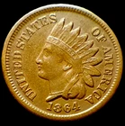 1864 BRONZE INDIAN CENT FULL LIBERTY! XF