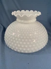 Vtg 10" Hobnail Milk Glass Shade Table-Floor Lamp Electric or Oil Lamp Shade