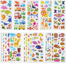 24 Sheets 500 3D Puffy Stickers for Toddlers Kids Boys Girls Fun Craft