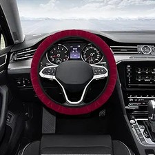 Fuzzy Fluffy Steering Wheel Cover Comfortable Warm Anti-slip Pro Color Red