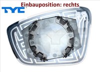 TYC 337-0225-1 Spiegelglas FüR AußEnspiegel Rechts