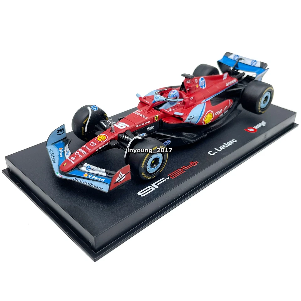 1/43 2024 Ferrari SF-24 Model Car Formula 1 Miami Grand Prix Charles Leclerc 16 - Image 3 of 4