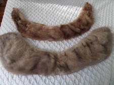 2 Vintage light brown fun collars 1 lined coats sweaters crafts