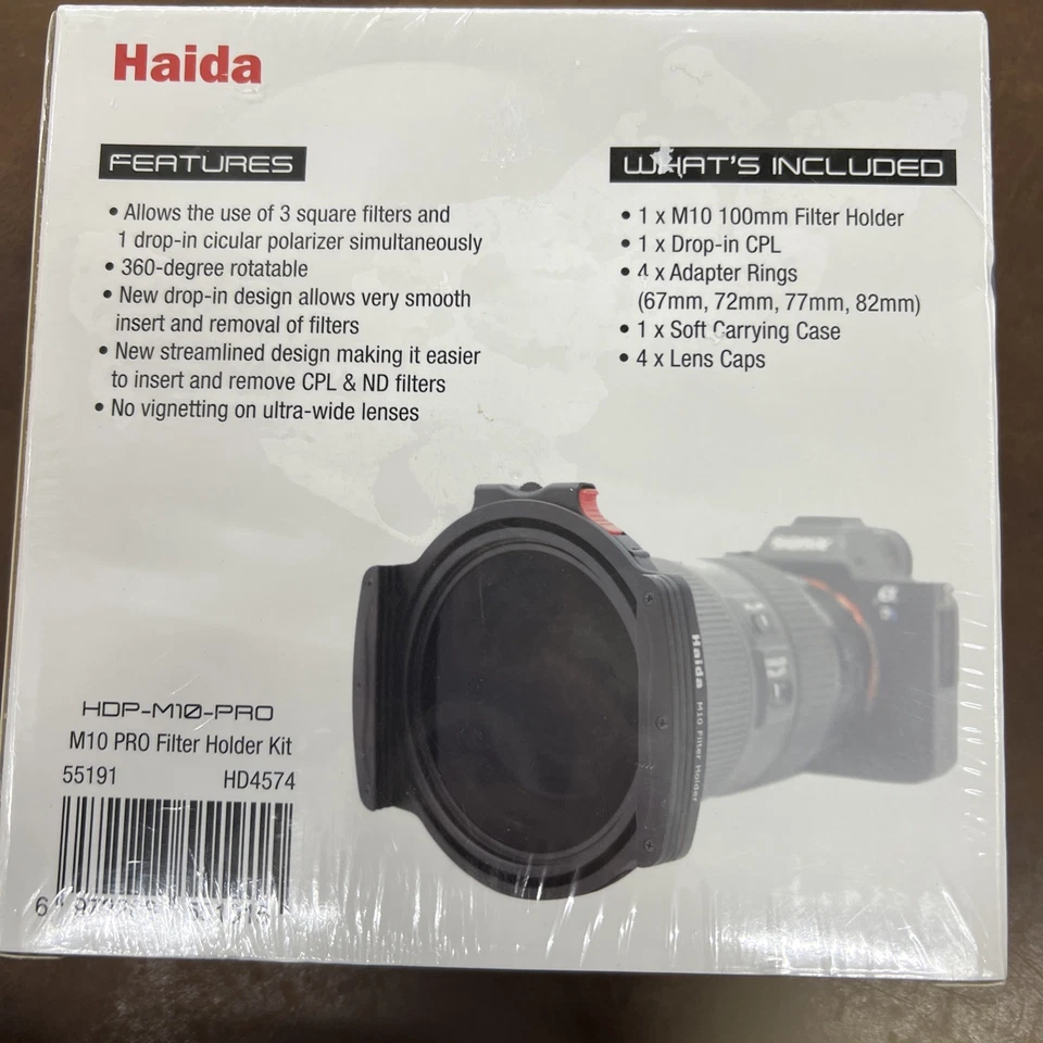 Haida M10 Pro Filter 100mm Holder Kit, Drop-in CPL +67mm, 72mm, 77mm, 82mm rings - Image 2 of 4