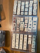 Stampin Up Lot of 17 Sets most new/few used with rubber scissors w/wheel