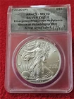 2020 (P)  American Silver Eagle ASE Dollar STRK AT PHIL ANACS MS 70 EPA  #T2871