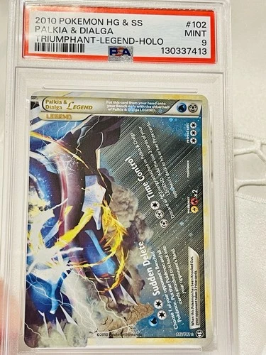 Palkia & Dialga 102/102 Holo 2010 HS Triumphant Legend PSA 9 MINT