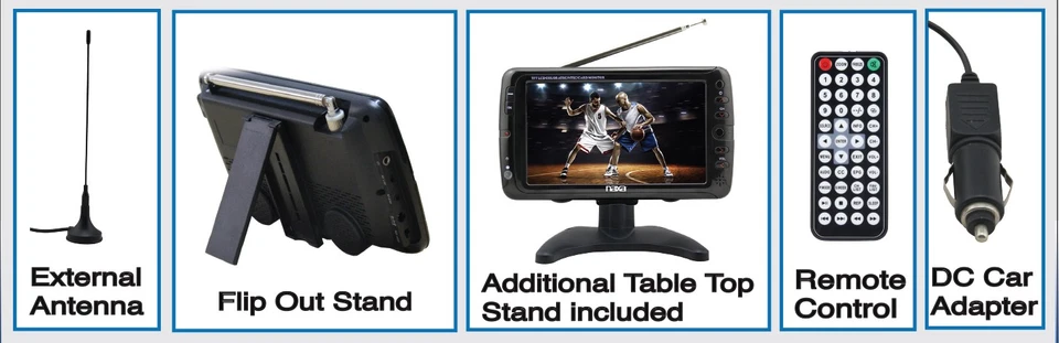 Naxa 7" Portable 12 Volt TV & Digital Multimedia Player (NT-70) - Image 3 of 4