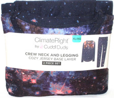 2-Piece 1Pak ClimateRight by Cuddl Duds Women s Pink Gray XL Layer Top Legging