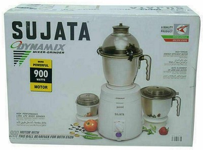 Sujata Dynamix Heavy Duty Mixer Mahlwerk 900 W & 3 Gläser, 220 V