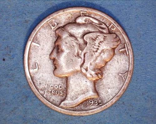 1935-S Mercury Head Silver Dime  FINE **107-6E
