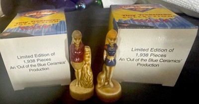 2 Wade Of England Tiny Treasures Porcelain Figurines, Supergirl and Lois Lane