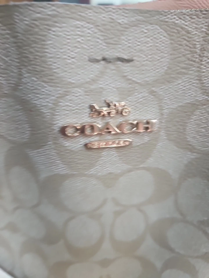 Coach CA561 LG Mollie Bucket Bag Signature Canvas Khaki Chalk No Crossbody Strap - Image 2 of 4