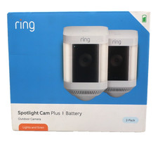 Ring Spotlight Cam Plus Camera Indoor/Outdoor Wireless Pack of 2 Battery NEW 