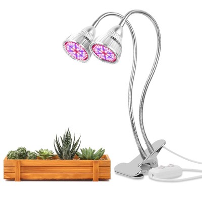 16W LED Grow Lights Bulbs for Indoor Plants,Dual-lamp-switch Growing Light with