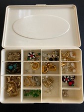Lot of 40 pieces of costume jewelry with box