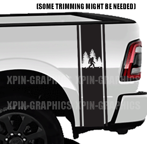 Bigfoot Truck Bed Side Decal Racing Stripe Sticker Sasquatch Fits Ram Silverado - Picture 1 of 2