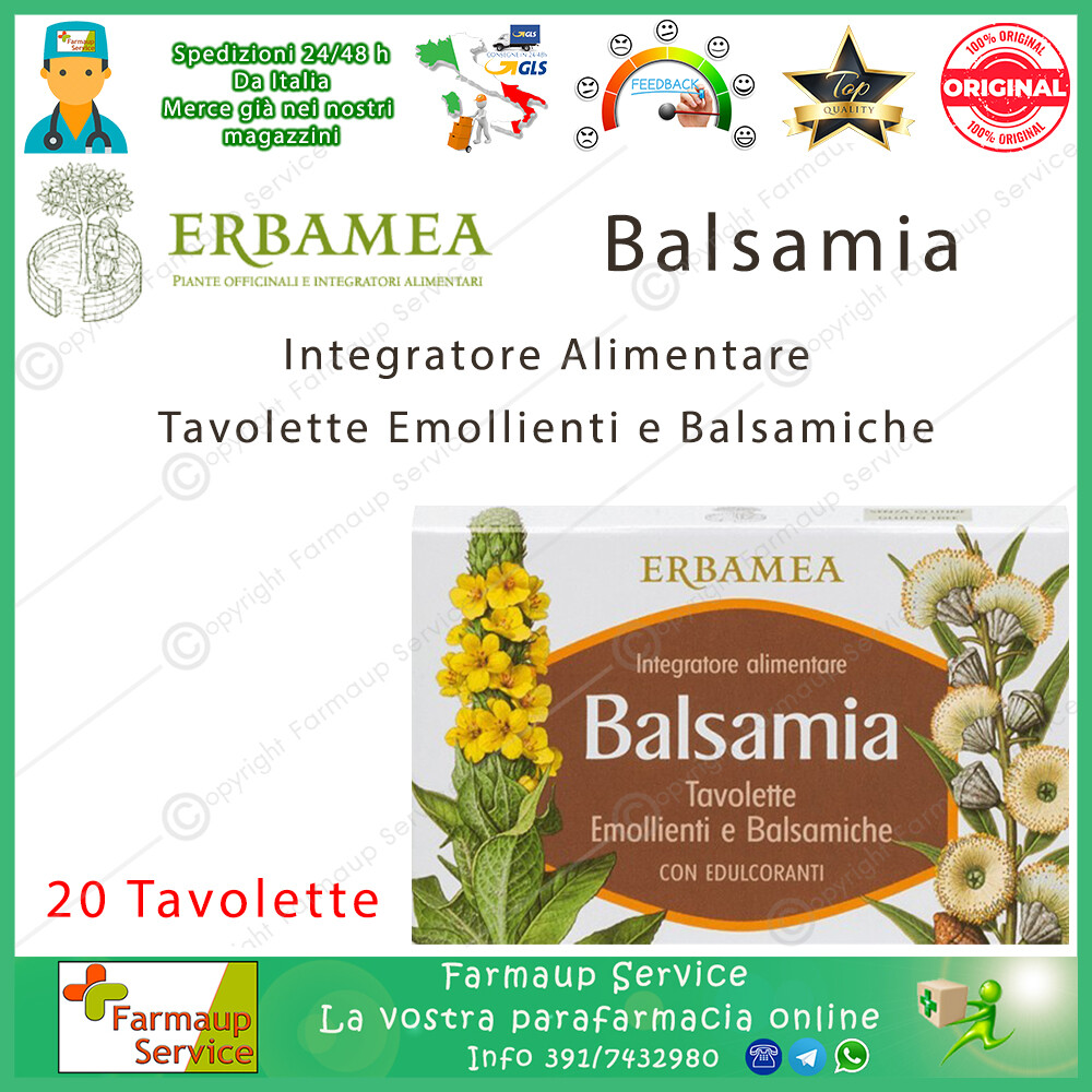Erbamea Balsamia Tavolette Emollienti e Balsamiche Integratore Tono Della Voce