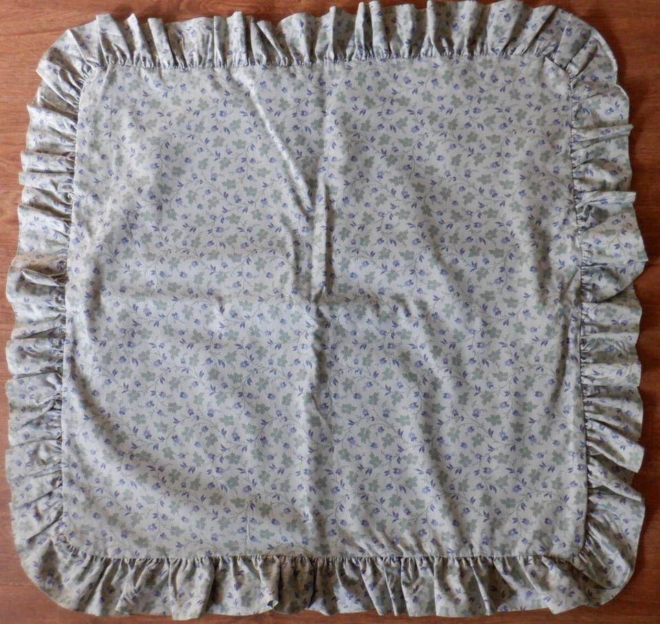 Laura Ashley "Josephine" Ruffled Green Blue Pillow Shams (2) ~ VGUC - Image 2 of 4