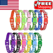 Nylon Adjustable Breakaway Litter Collars for Newborn Pets Dogs Cats, 12 Pack.