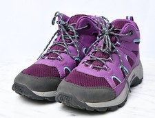 MERRELL Kids Oakcreek Mid Lace Waterproof Hiking Sports Purple Boots Sz 1