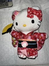 Sanrio Hello Kitty Japanese Kimono dress Chirimen Red stuffed doll M size