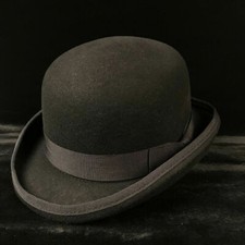 100 Wool Men's Women Black Bowler Hat Gentleman Formal Cap Fedora Hat S M L XL