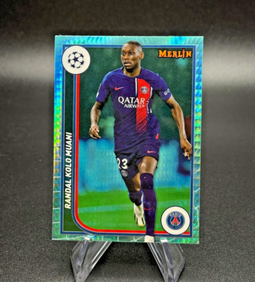 Randal Kolo Muani 2023-24 Topps Merlin UCC #93 Aqua Prism Refractor PSG NM-MT