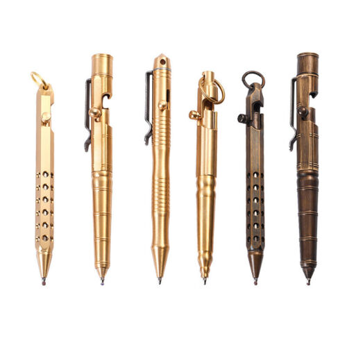 Quality Solid Brass Bolt Action Ball Point Pen Copper Art Craft Pocket EDC Gift - 第 1/22 張圖片