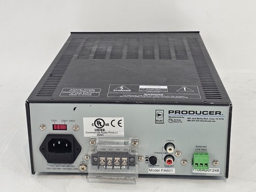 Atlas Sound Producer 60 Watt Power Amplifier PA601 - Picture 6 of 14
