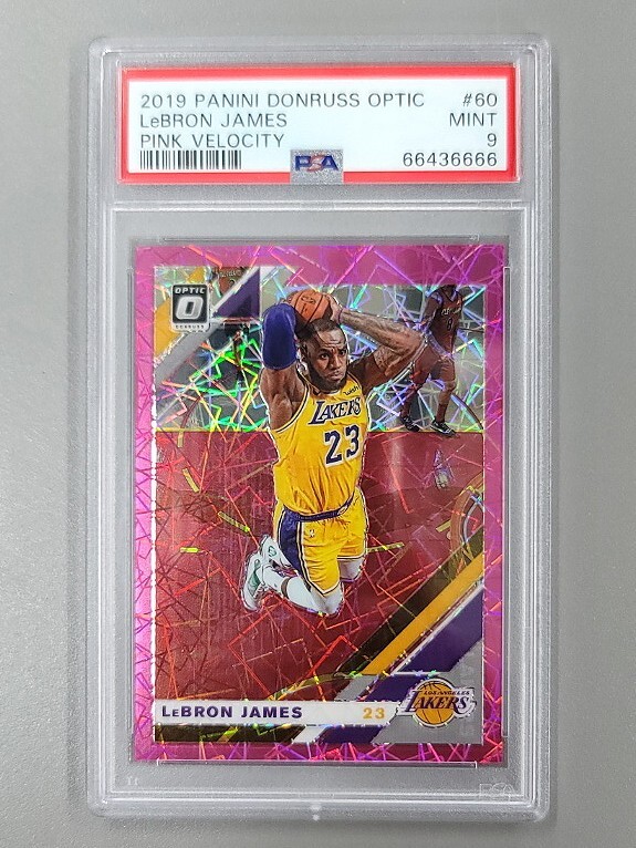 2019-20 Panini Donruss Optic Base Lebron James Pink Velocity /79 PSA 9 #60