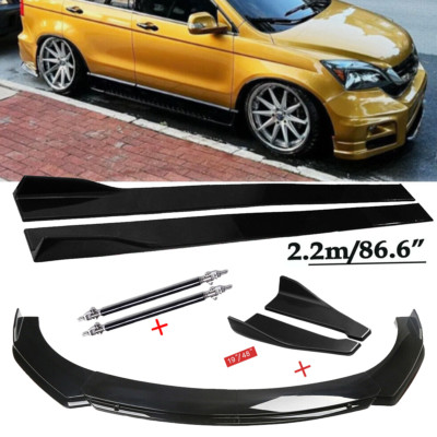 For Honda Pilot 2003-2023 Front Bumper Lip Spoiler Side Skirts Rear Lip Glossy B