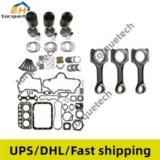 Rebuild Kit+3pcs Connecting Rod For Mitsubishi K3c Engine Tu157 Tu1600 Tractor