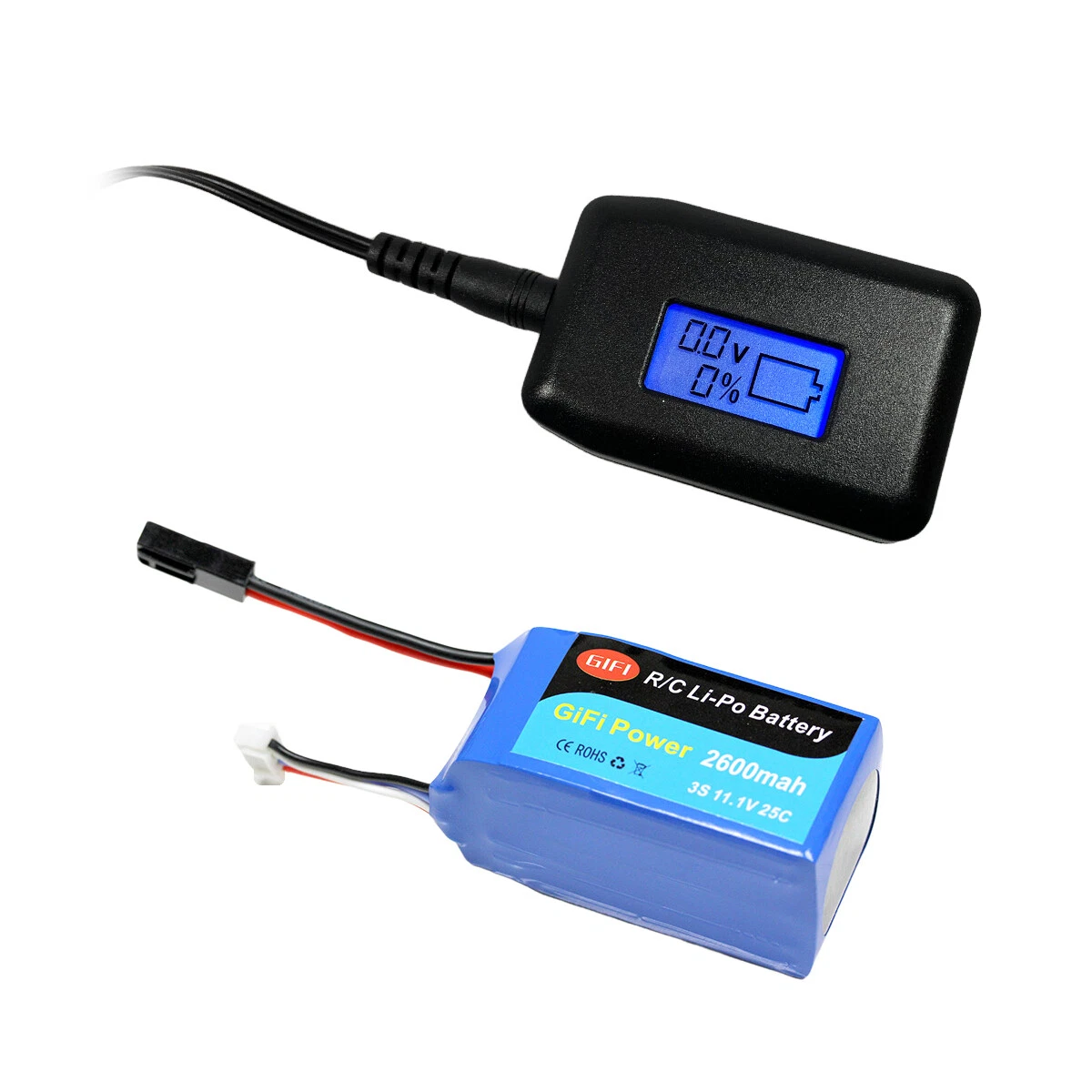 2600mAh High CAPACITY LiPo Battery LCD Charger For PARROT AR