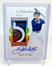 2021 Panini Flawless DREW WATERS RC Jersey Patch AUTO Gold 02/10 RPA Braves
