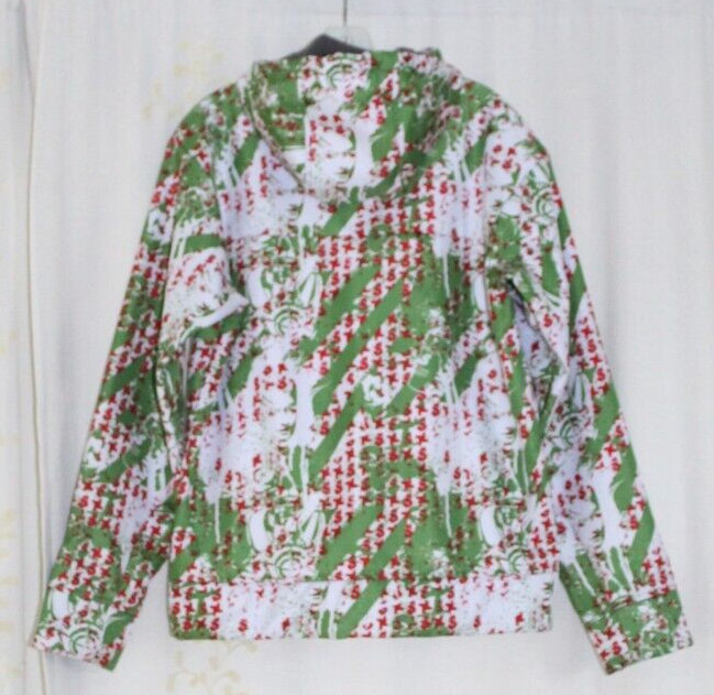 Salomon Cappotto Snowboard Verde Rosso Bianco Graffiti Cappuccio Invernale Zip Giacca Uomo M