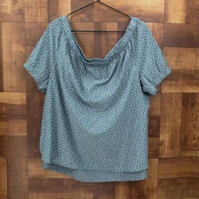 Canda Womens  Off The Shoulder Top C&A Blue Size XL  44