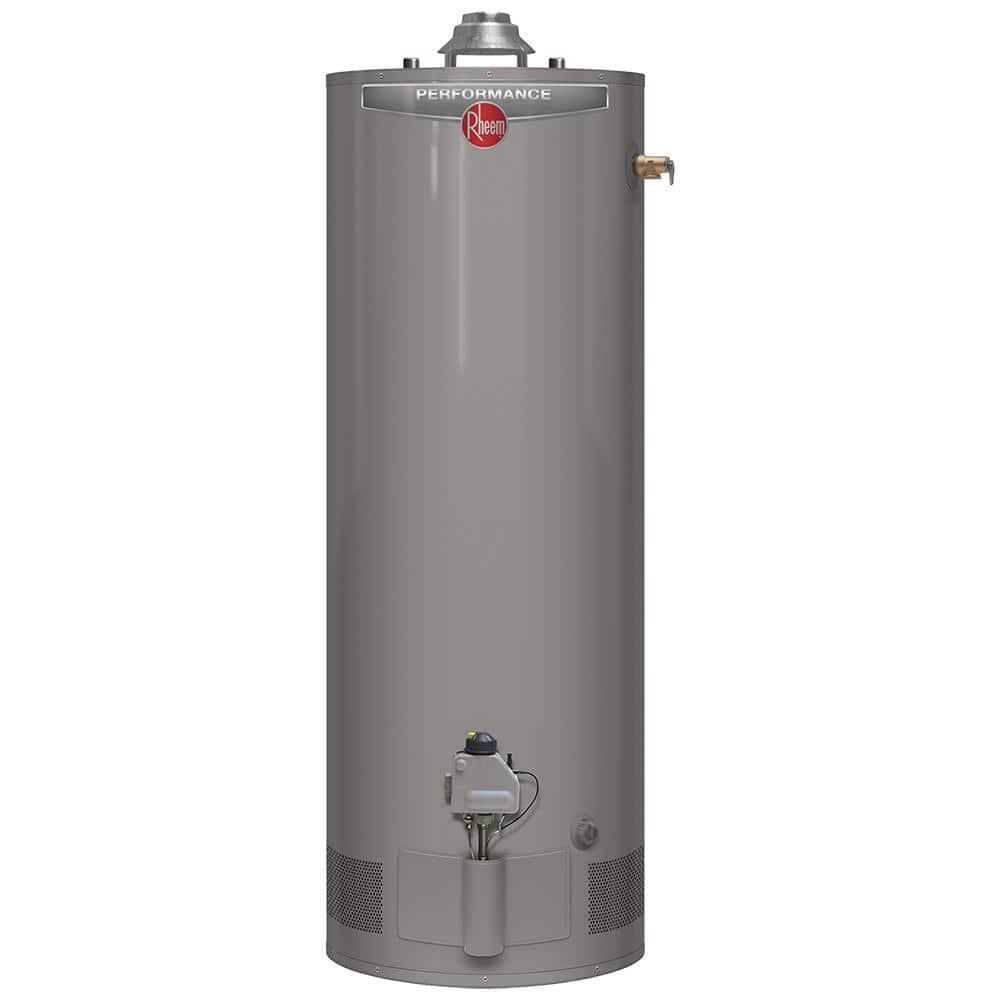 Rheem Performance Atmospheric Natural Gas Water Heater - 40 Gallon, Gray  for sale online | eBay