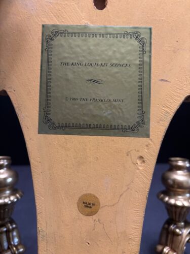 Louis XIV Gilt Wall Sconce 17" Double Arm Sun King Franklin Mint Spain c1989 - Picture 4 of 16