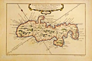 Antique Map Of Carte De L Isle De La Martinque 1758 Very Nice And Feameable Ebay