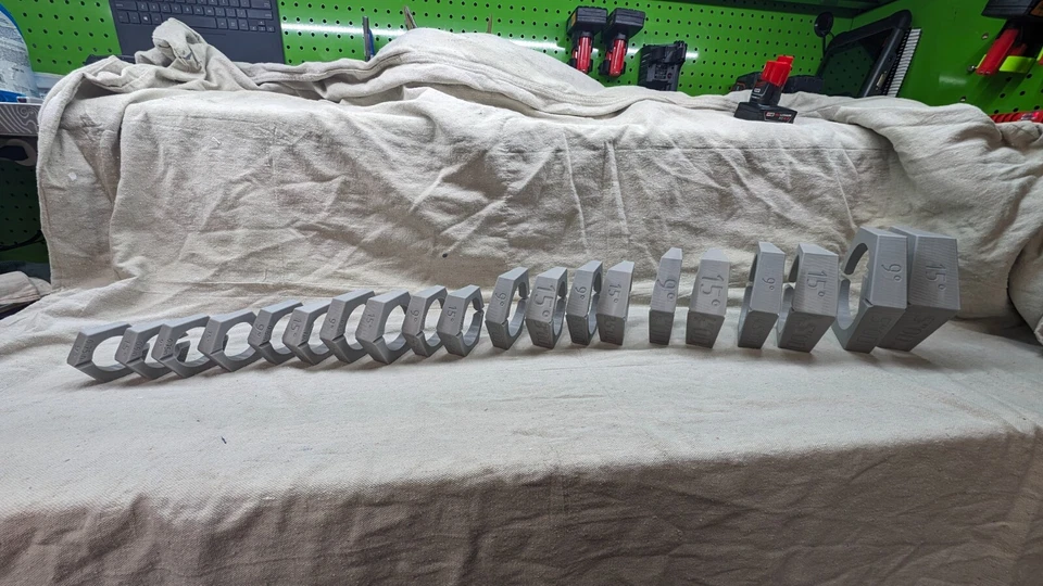 Modelo de gabarito corte torta de escape 9 e 15 graus 1,5"-5" conjunto turbo fabricação construção - Imagem 2 de 4