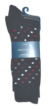 Cole Haan Men's Cotton 3 Pare Socks Black Gray Size 7-12 New