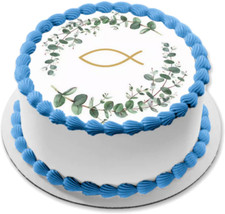 Konfirmation Tortenaufleger Party Deko personalisiert Name Eukalyptus essbar