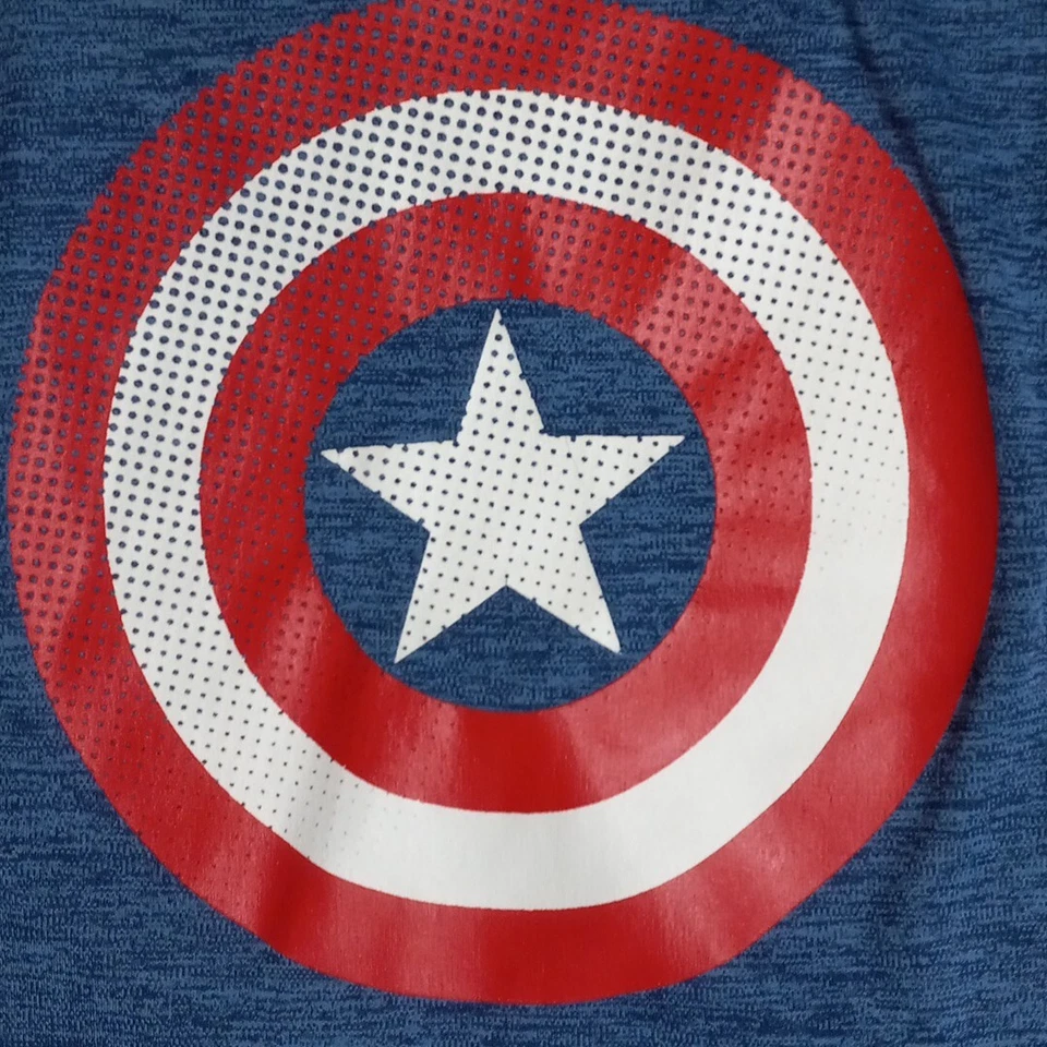 Marvel Captain America Superhero Boys T-shirt Size Large 10-12 Blue Polyester - Image 2 of 4