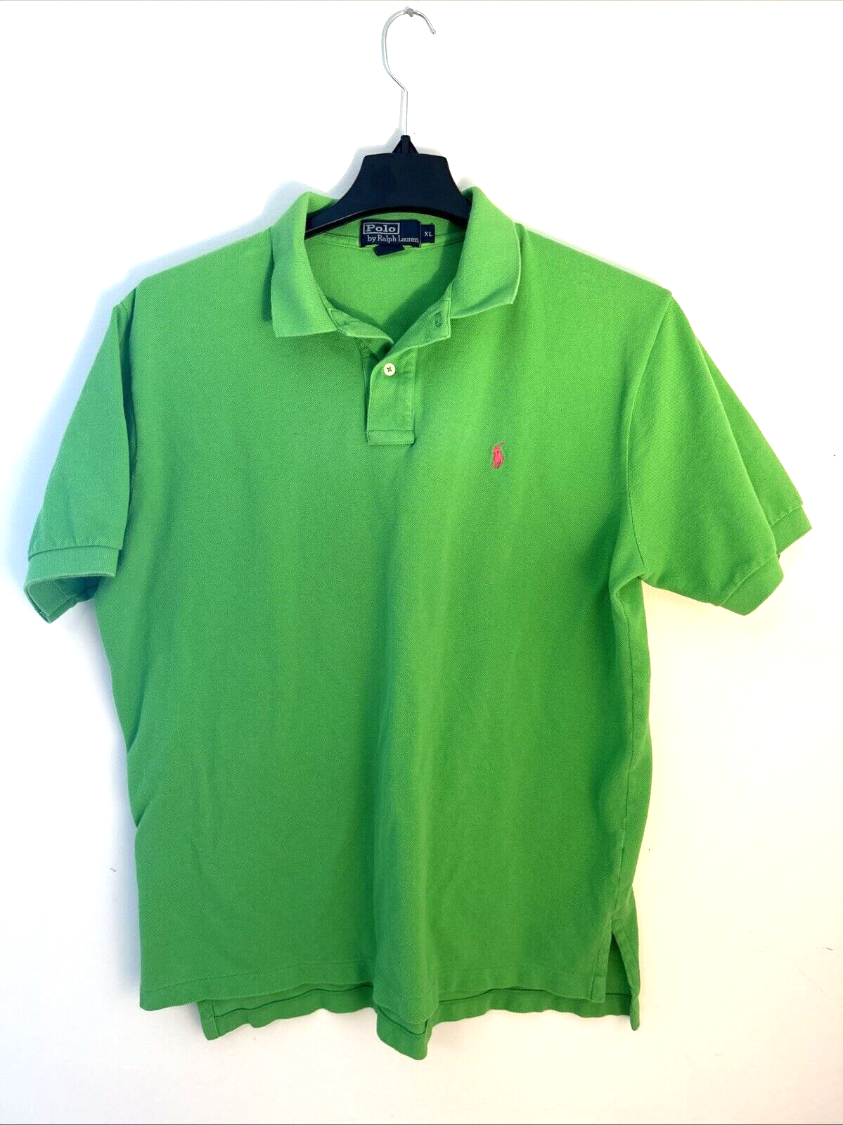 Polo Ralph Lauren uomo manica corta verde lime camicia XL rosa pony preppy